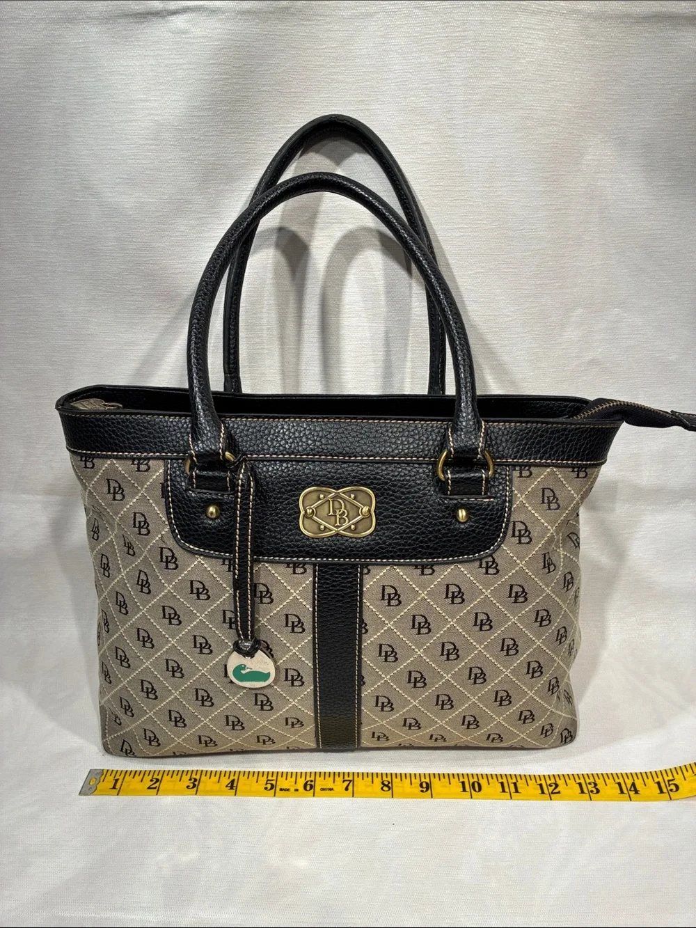 Dooney and Burke Fabric and Leather Purse - Picture 1 of 13